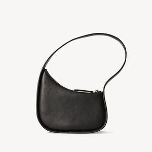 The Row Half Moon Bag in Black Leather